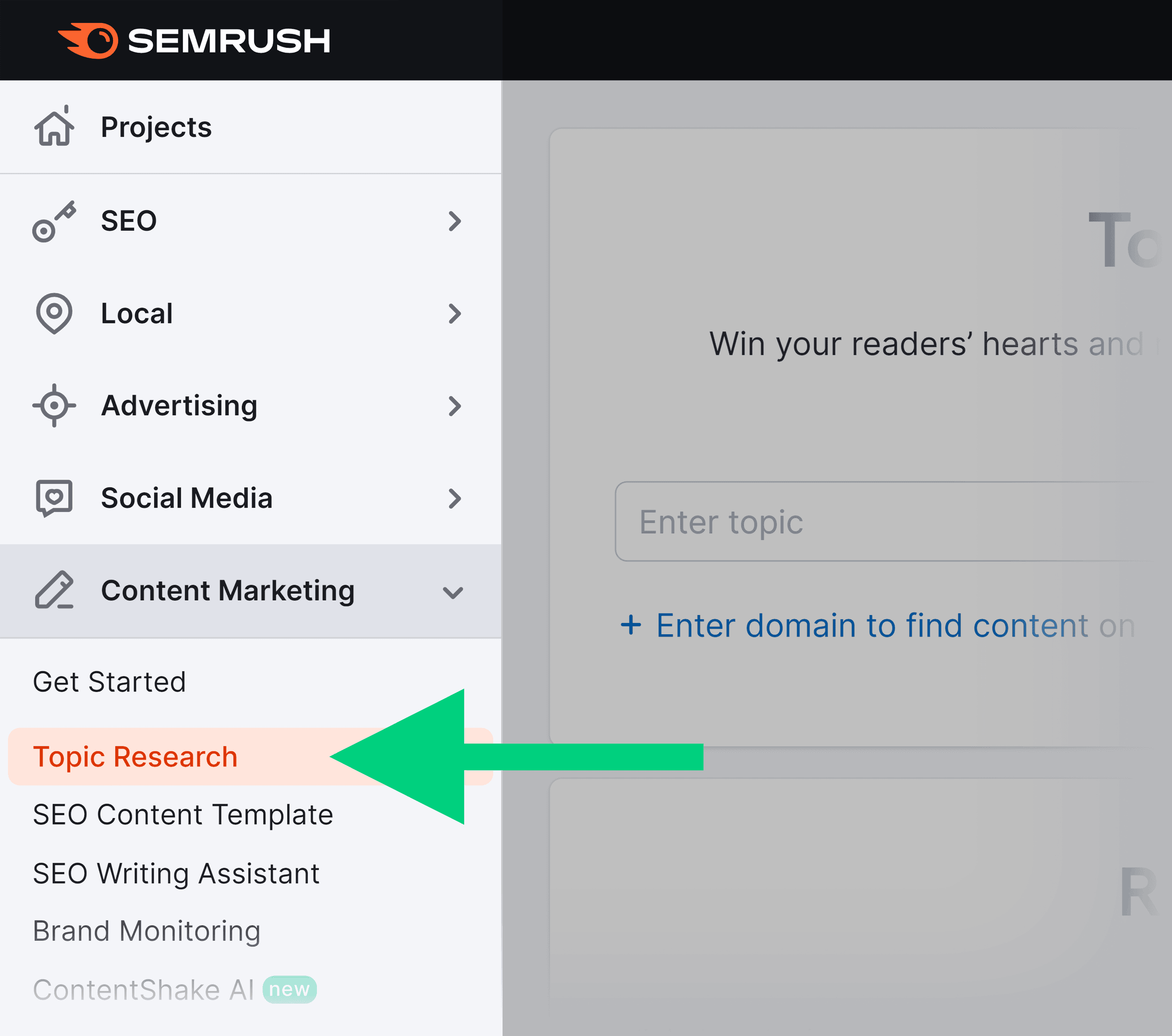 Semrush – Topic Research