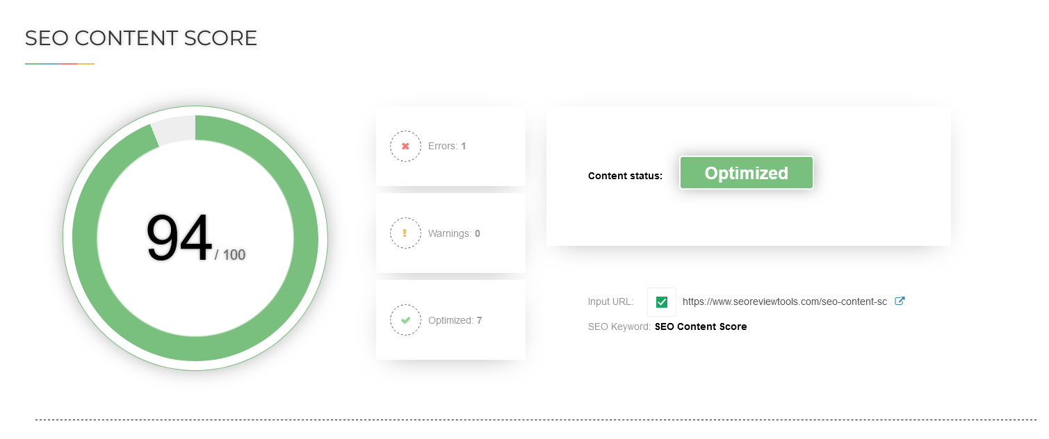 SEO Content Score Checker → SEO Review Tools