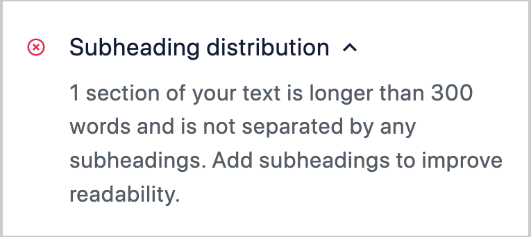 Subheading distribution in TruSEO