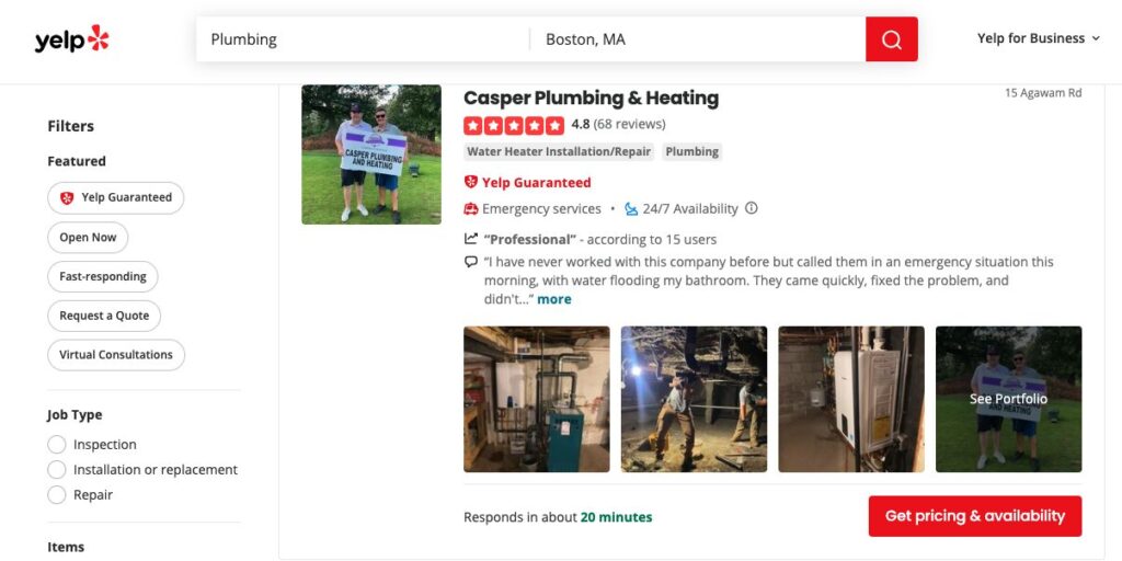 local listing on yelp