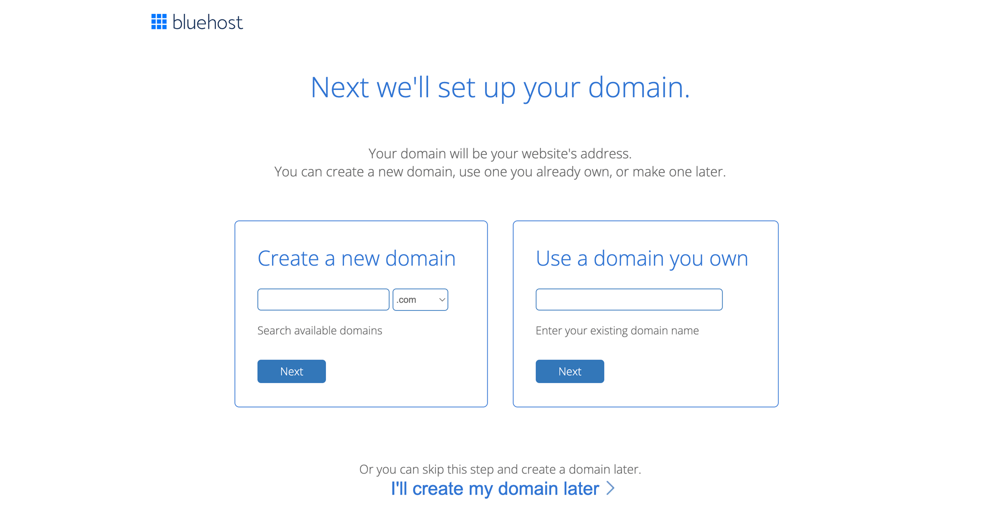 Bluehost Domain