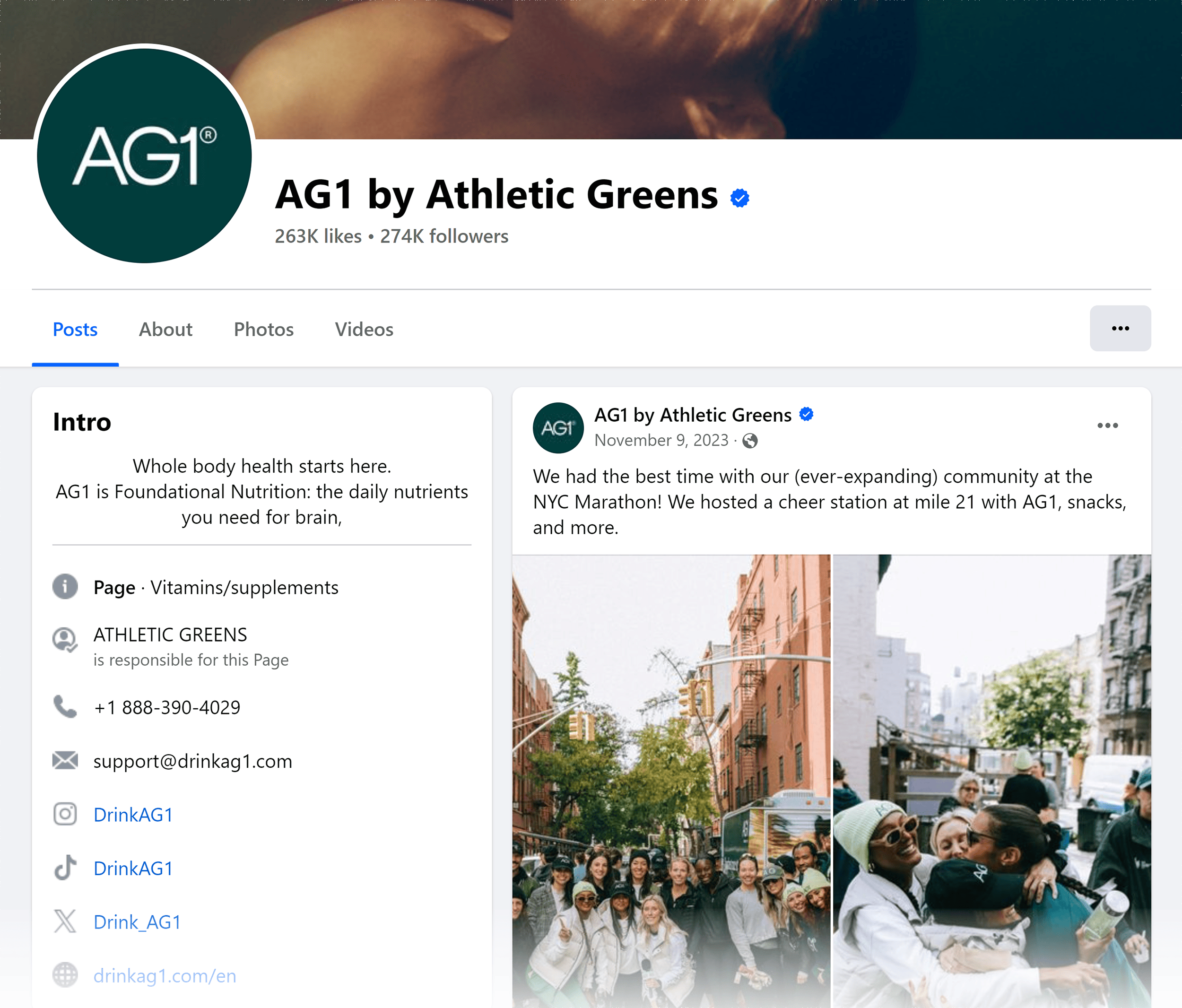 Facebook – Athletic Greens