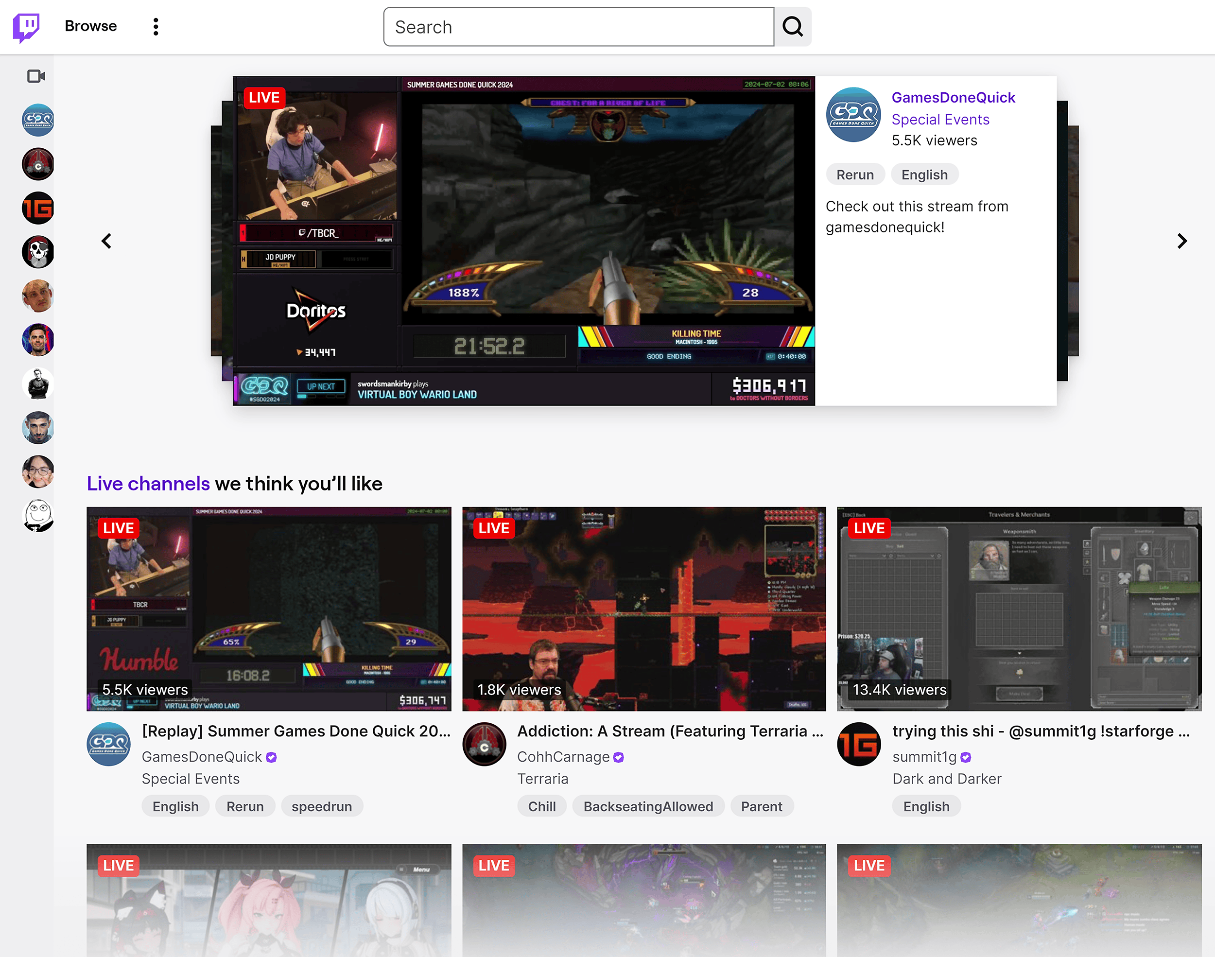 Twitch – Homepage