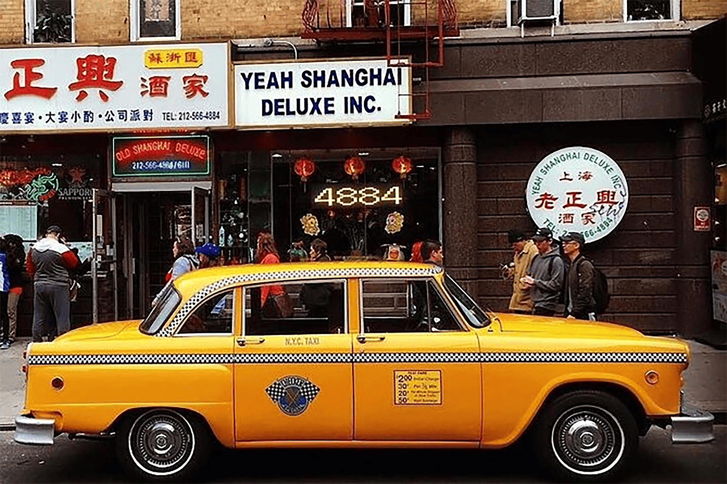 NYC taxi and Chinese restaurant