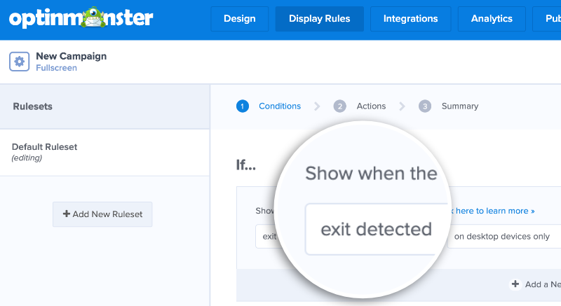 choose exit detected